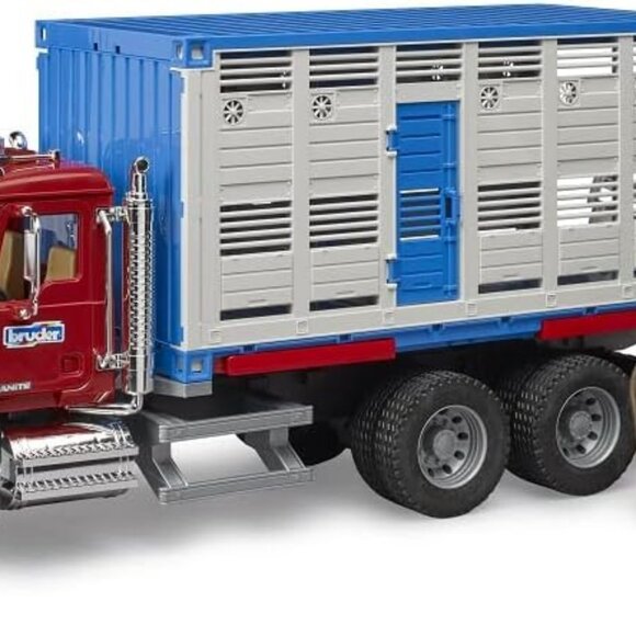 NIB Bruder 02830 Mack Granite Cattle Transportation Truck with 1 Cattle Toy - Picture 1 of 4